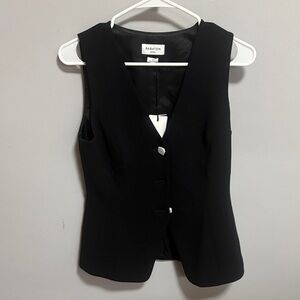 Babaton Black Tailored Sleeveless Button Vest, NWT